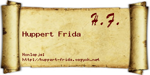 Huppert Frida névjegykártya